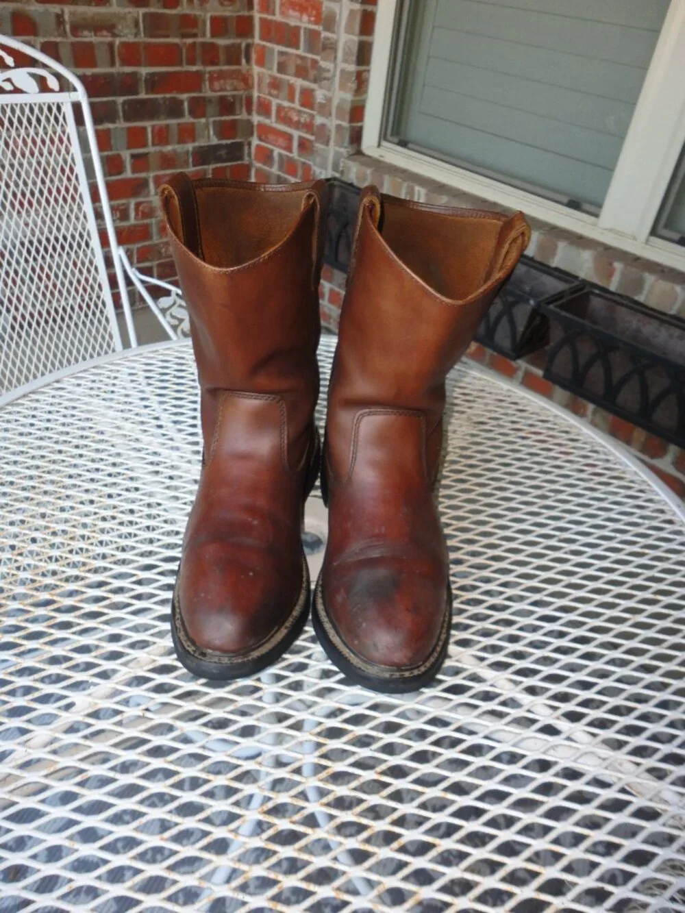 GRAVEL GEAR Men's Brown Leather Rounded Toe Western Boots Size 10